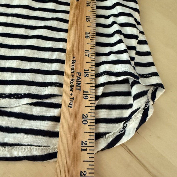 W5 Striped Black and White Sleeveless Top with Red Trim - Picture 5 of 7